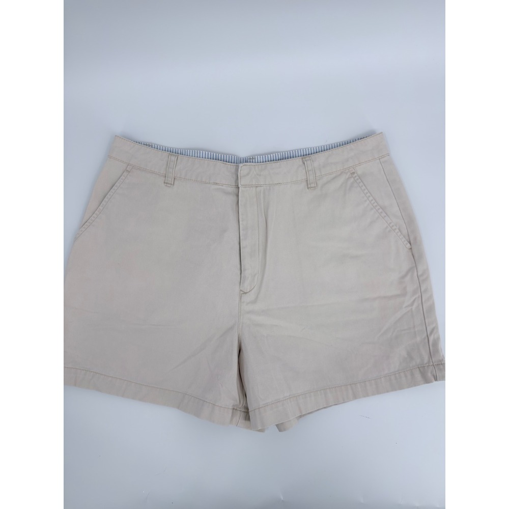 Tommy Hilfiger Shorts Chino Classic Modern Women Size 14 Beige Khaki Cotton